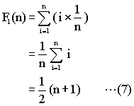 F1(n)= (n+1)/2 ...(7)
